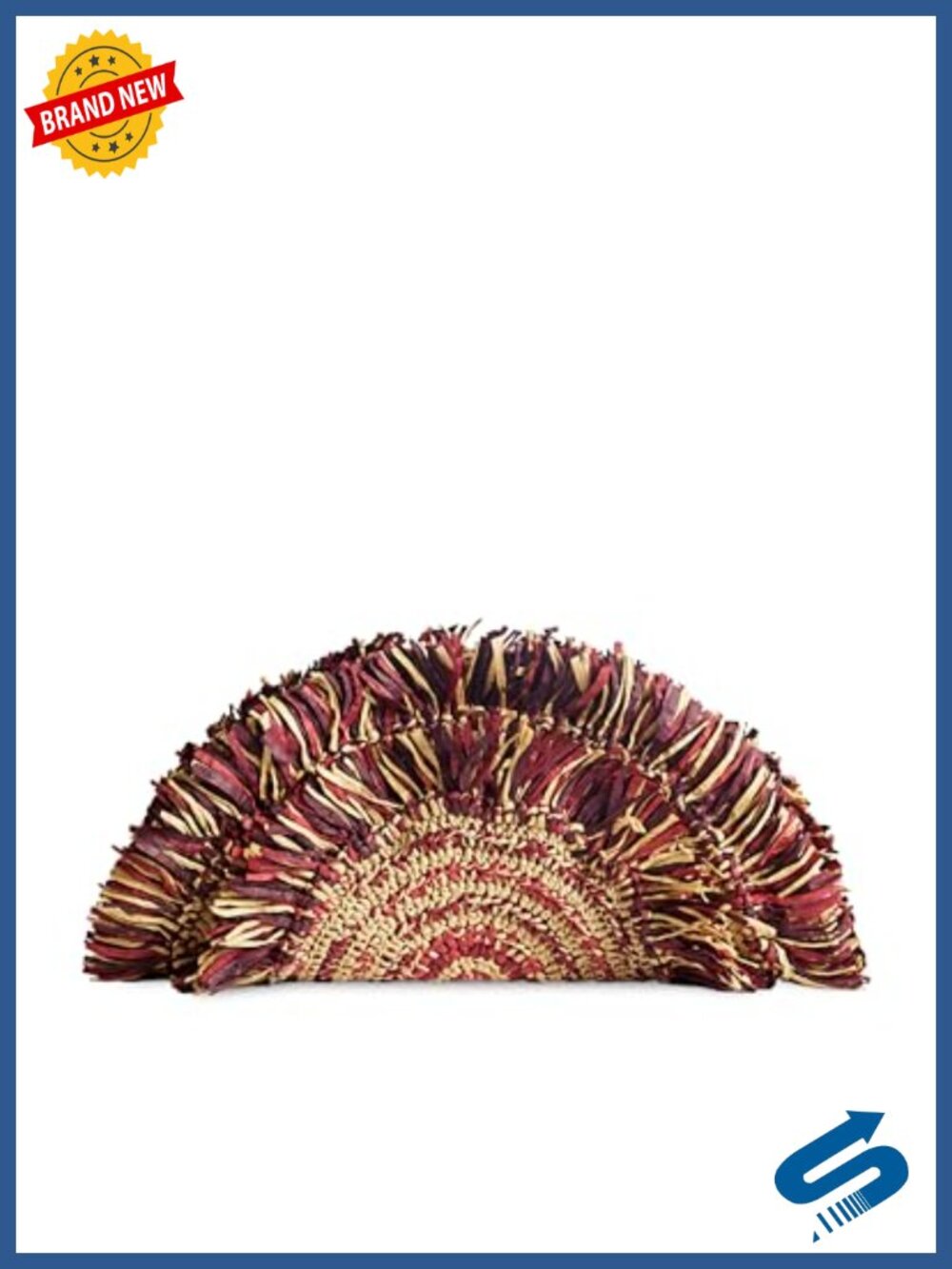 Paper Hemp Clutch Handbag with Fringe